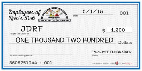 custom giant check printing.